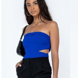 Princess Polly Alaska strapless bodysuit blue